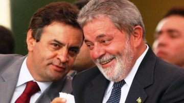 Aécio Neves e Lula da Silva